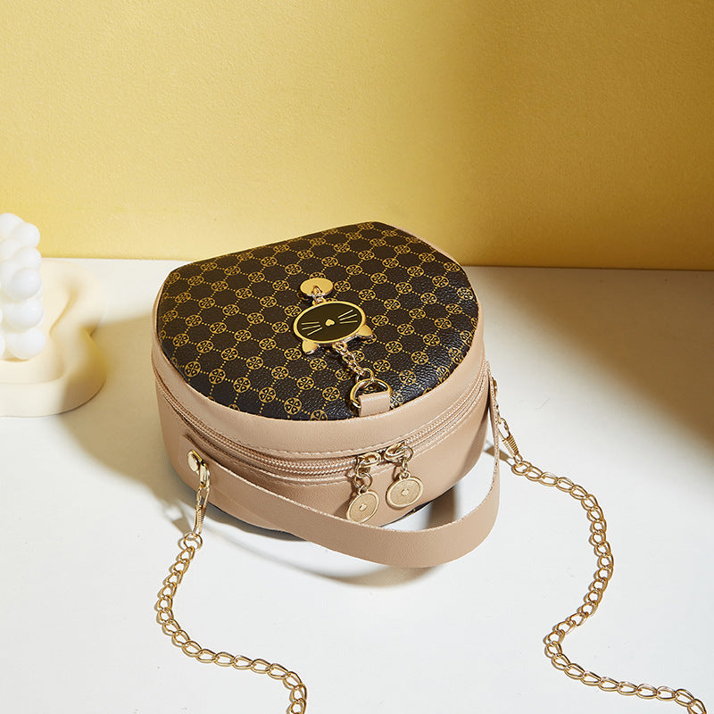 Flower Small Round Bag 2024small Bag Simple Casual Small Bag Foreign Trade Manufacturers Wholesale Printing Foreign Style Bag