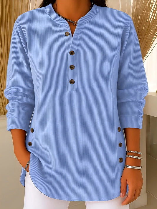 Cove - Textured Henley Tunic Top