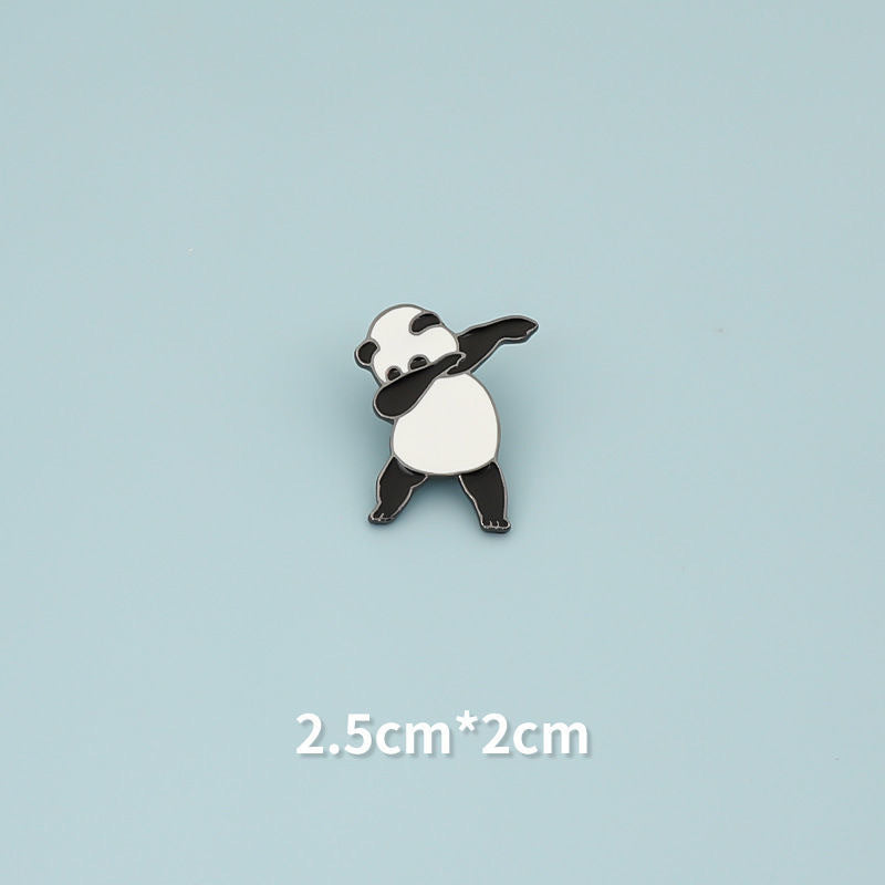 Panda Flower Brooch Cute Gift Badge Cartoon Brooches
