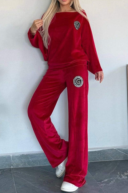 Elegant Loungewear-Sæt i Blødt Velour til Kvinder