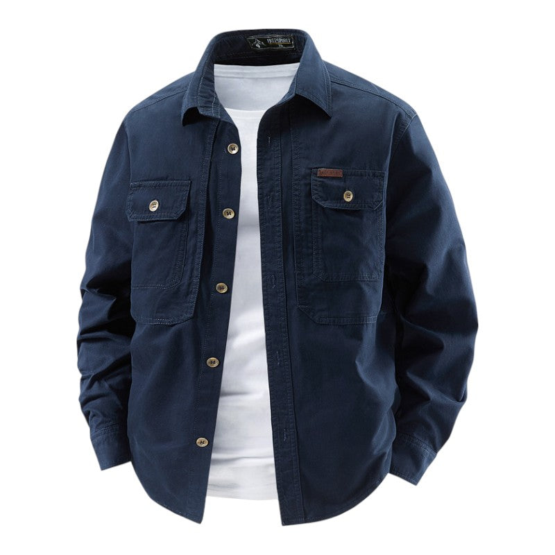 Chemise Utility Homme Premium à Manches Longues – Style Décontracté Travail
