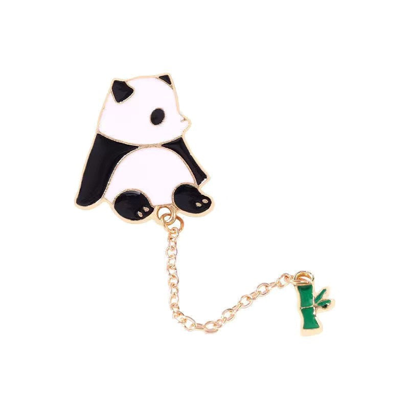 Panda Flower Brooch Cute Gift Badge Cartoon Brooches