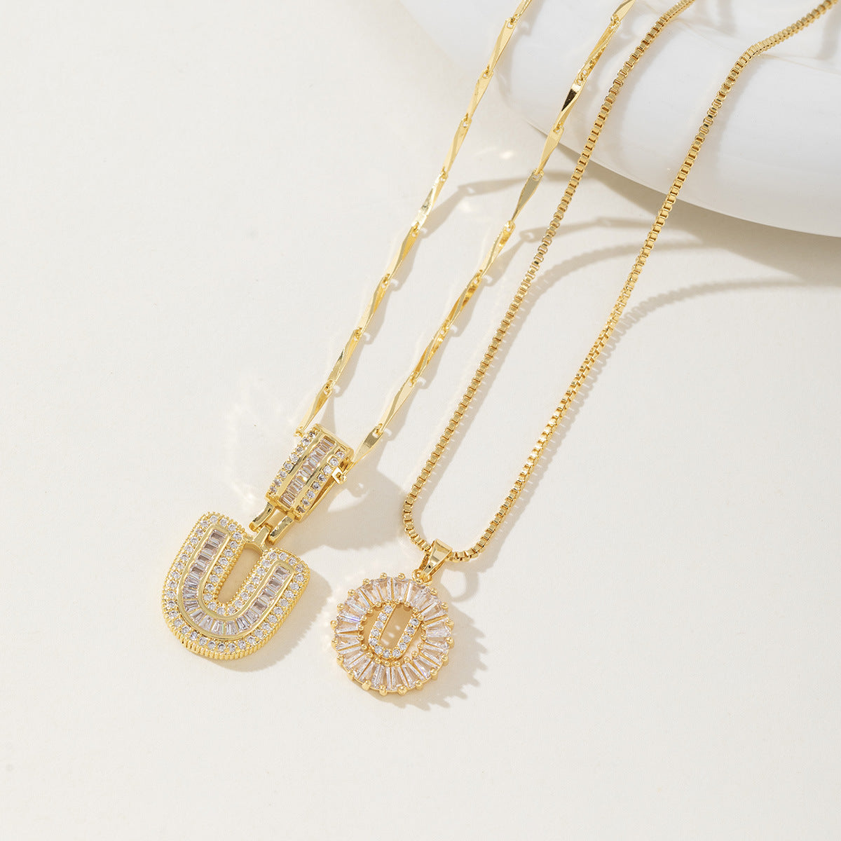 AISHA - Elegant 2-Pack Initial Pendant Necklaces