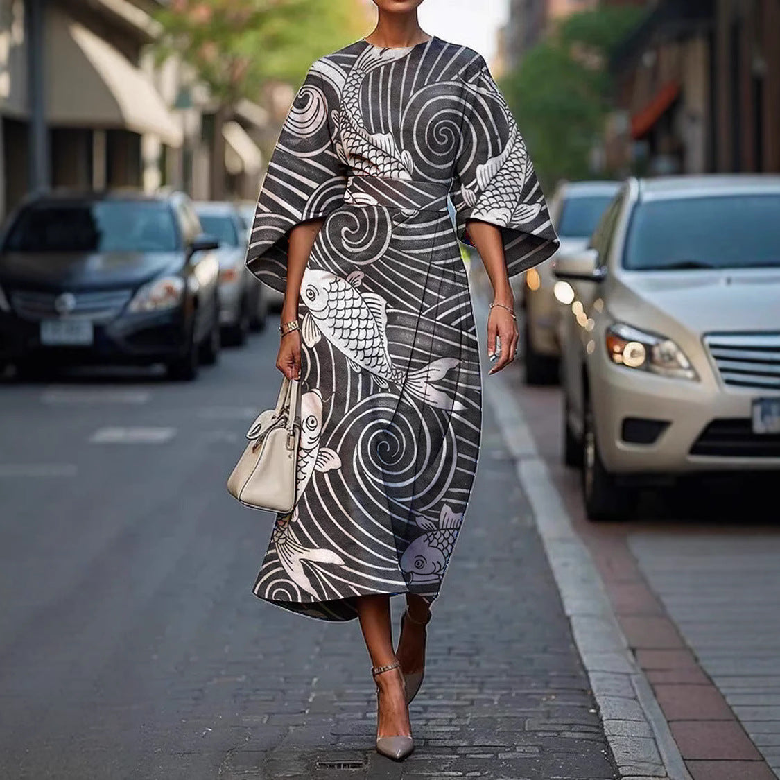 Grace - Elegantna haljina s okruglim izrezom
