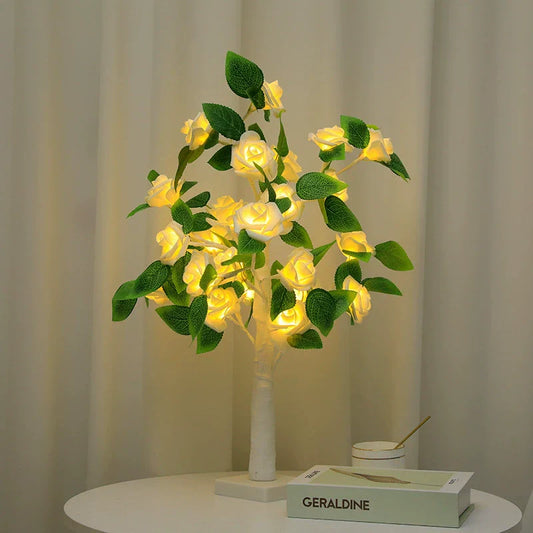 Green Leaf Rose Tree Light