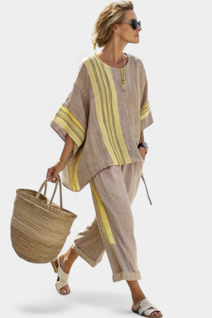Lorena - Conjunto Boho de Lino y Bambú Alba Madrid