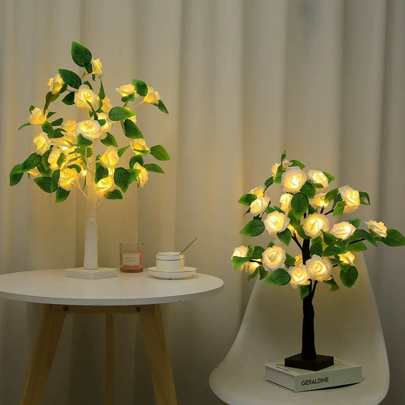 Green Leaf Rose Tree Light
