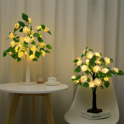 Green Leaf Rose Tree Light
