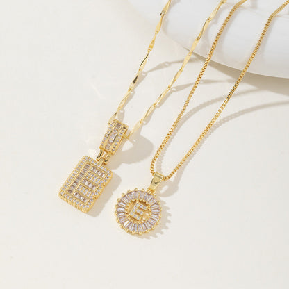 AISHA - Elegant 2-Pack Initial Pendant Necklaces