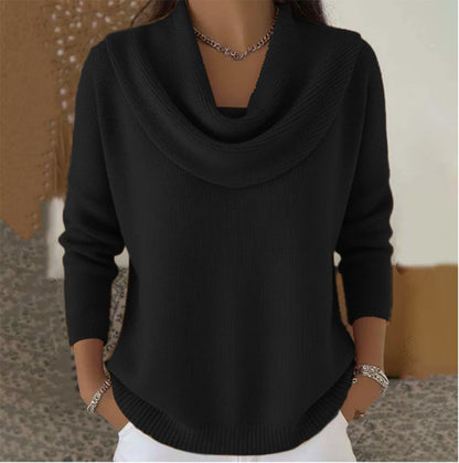 Soft-Knit Collar Sweater — Relaxed Silhouette