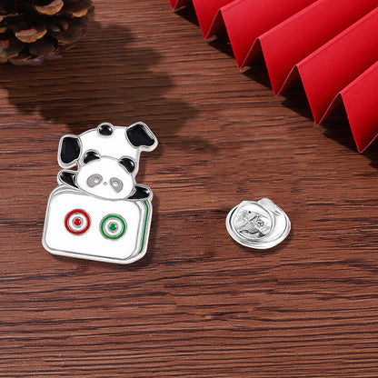 Panda Flower Brooch Cute Gift Badge Cartoon Brooches