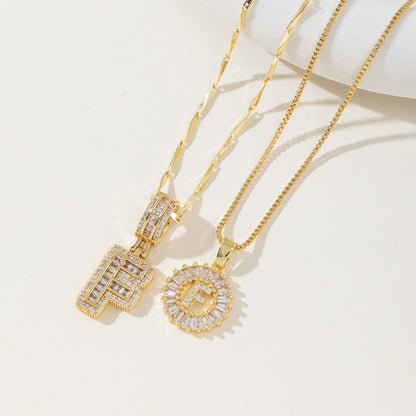 AISHA - Elegant 2-Pack Initial Pendant Necklaces
