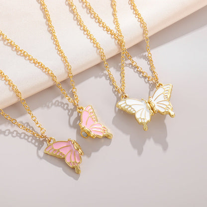 Friend Butterfly Best Friendship Magnetic Sweater Necklaces