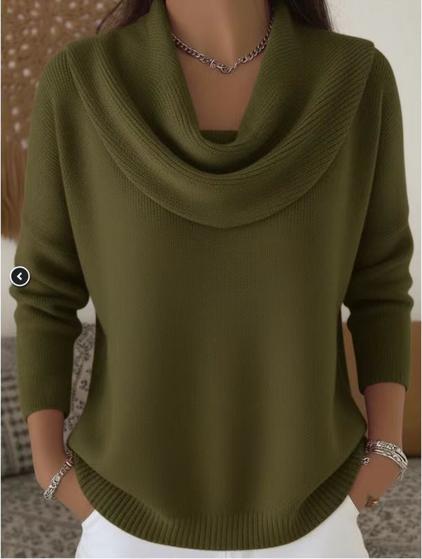 Soft-Knit Collar Sweater — Relaxed Silhouette