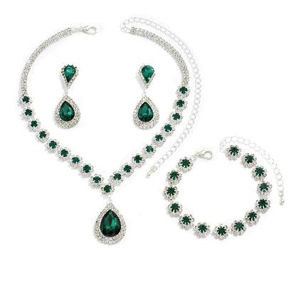 Ensemble de bijoux en strass électroplaqués