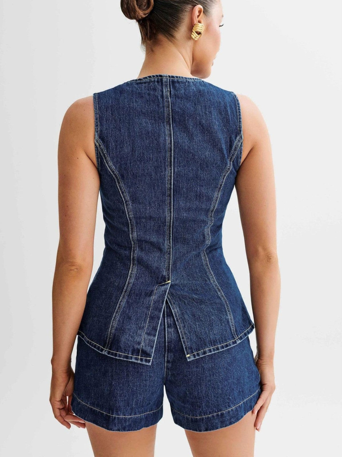 Nova Denim-Weste und Shorts-Set