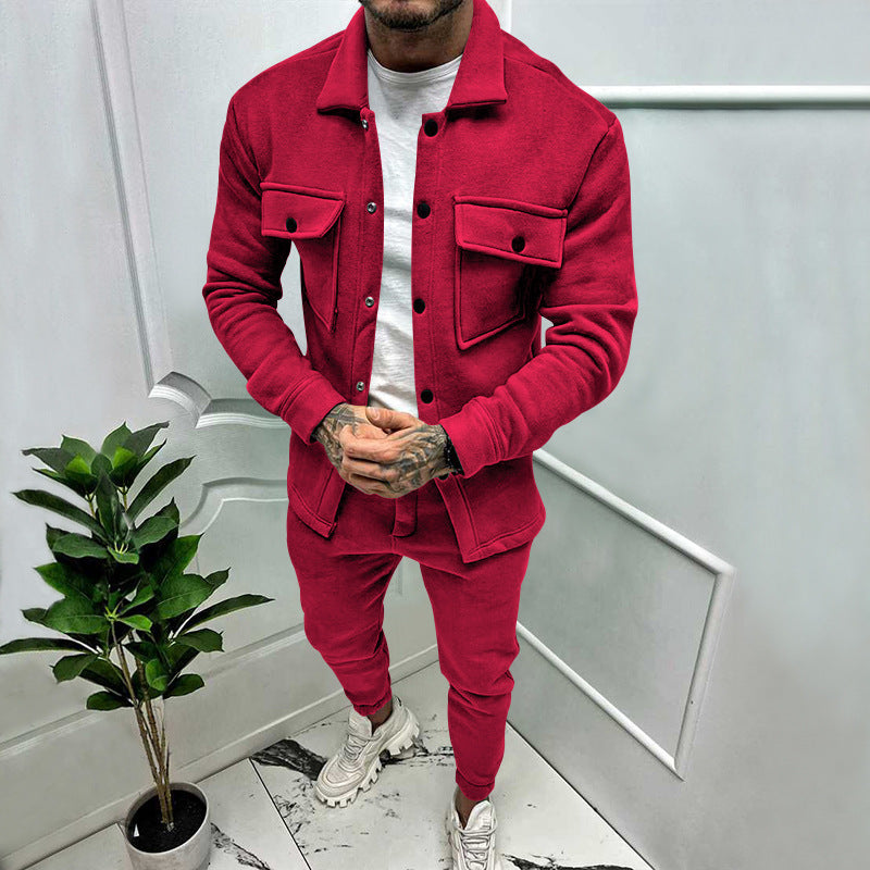 Men’s Suede Shirt Trousers Set 1+1 Free Offer – Casual Luxury Comfortable Breathable Stylish Smart Everyday Outfit Fit