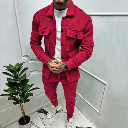 Men’s Suede Shirt Trousers Set 1+1 Free Offer – Casual Luxury Comfortable Breathable Stylish Smart Everyday Outfit Fit