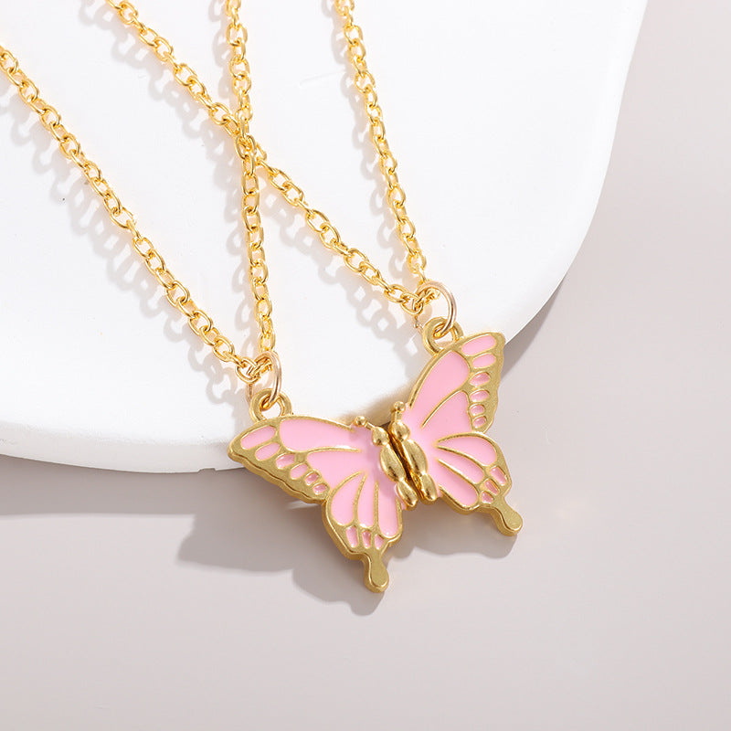 Friend Butterfly Best Friendship Magnetic Sweater Necklaces