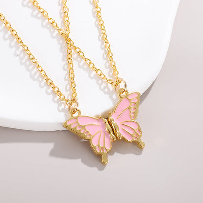 Friend Butterfly Best Friendship Magnetic Sweater Necklaces