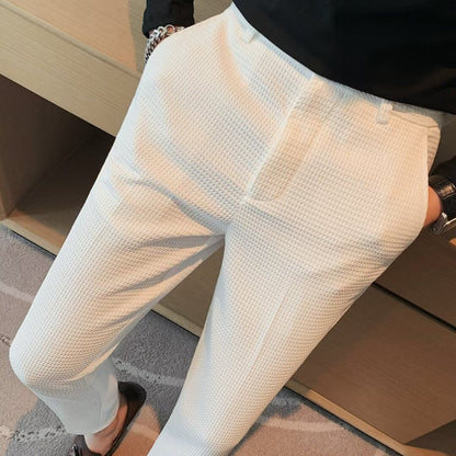 Oliver | Men Textured Slim Fit Dress Trousers