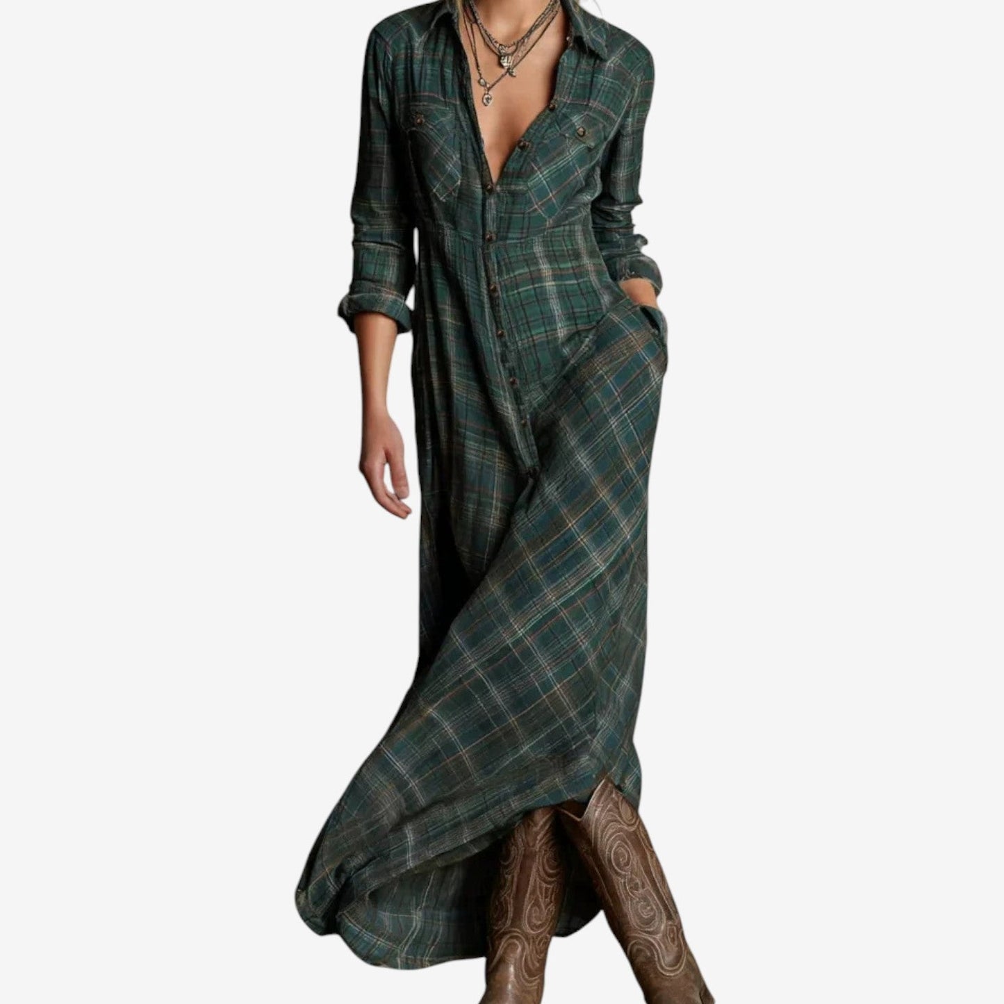 Carisse - Schlankes Kleid mit Kragen im minimalistischen Stil