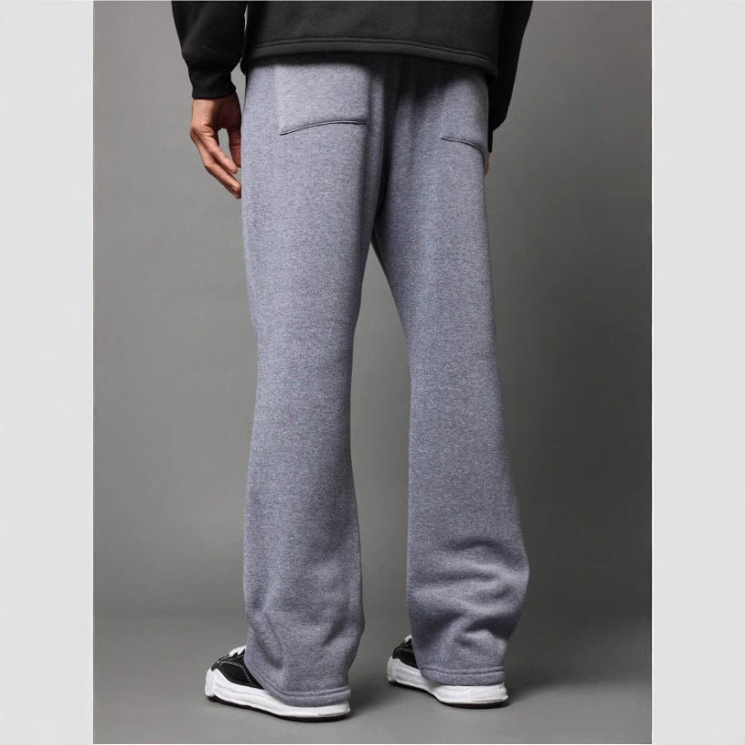 Men’s Flared Sweatpants Comfort Fit Soft Cotton Fleece Relaxed Stylish Casual Loungewear Trousers