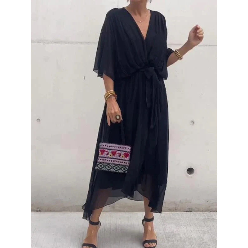 Aurora - Chiffon Wrap Maxi Dress