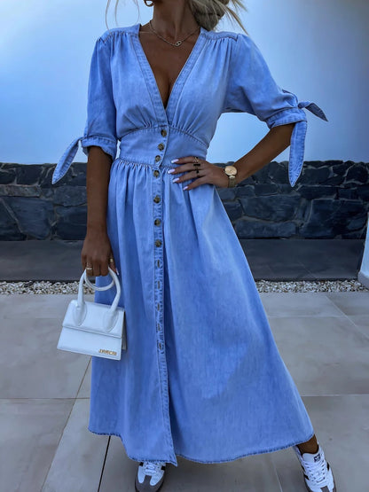 Jacaranda - Button Midi Dress