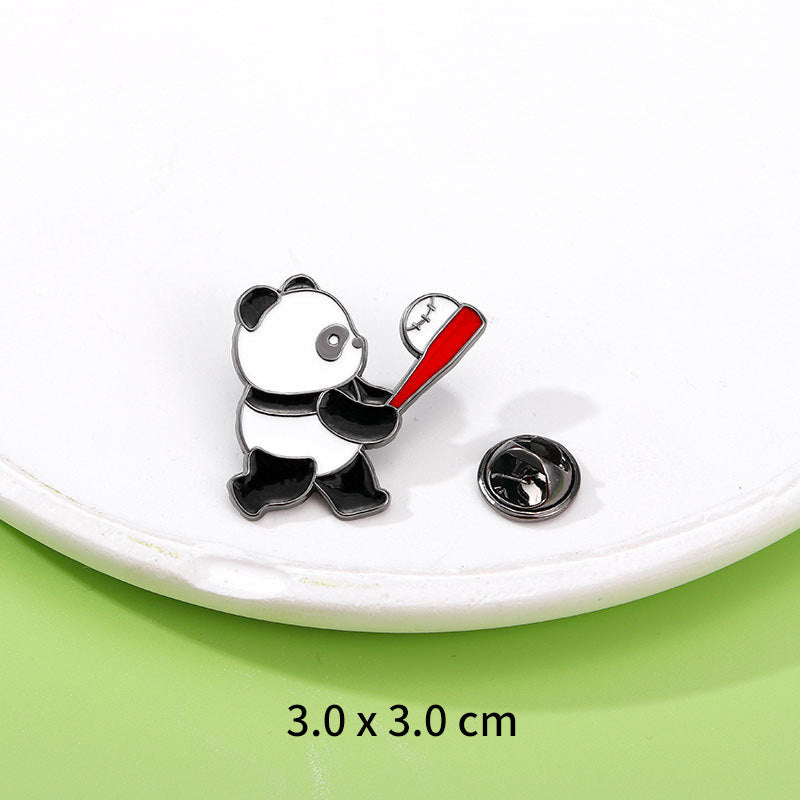 Panda Flower Brooch Cute Gift Badge Cartoon Brooches