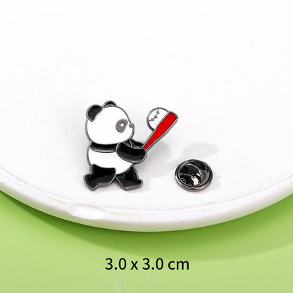 Panda Flower Brooch Cute Gift Badge Cartoon Brooches