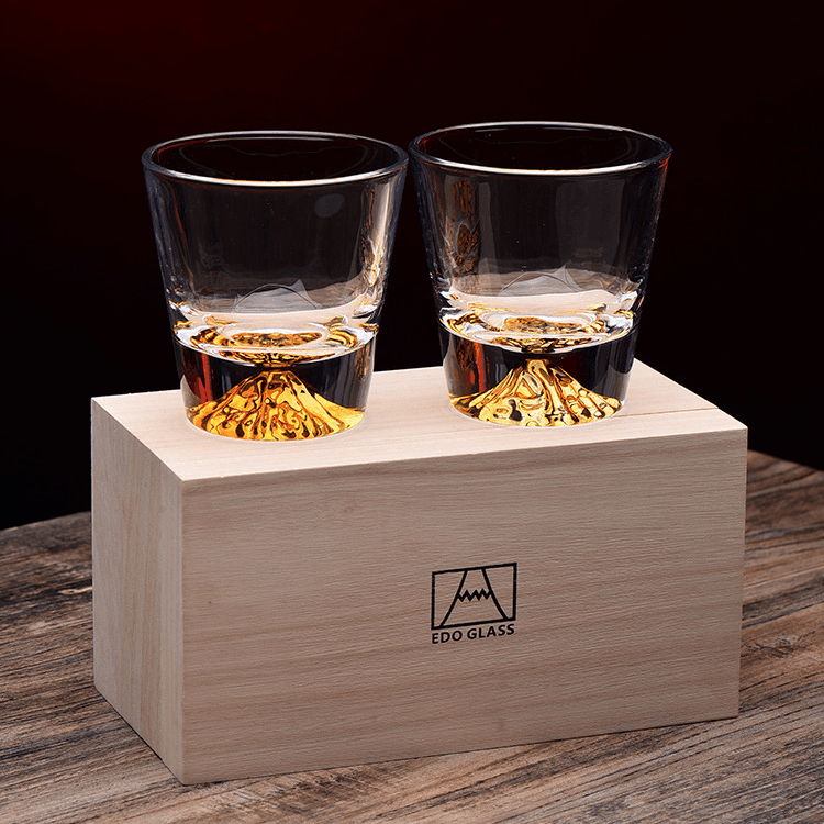 Whiskeyglas Edo Kiriko Handgemaakt Japans Kristal Set Houten Geschenkdoos Chamvin | Restfield