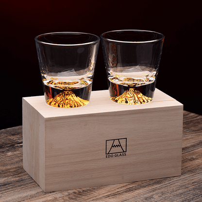 Whiskeyglas Edo Kiriko Handgemaakt Japans Kristal Set Houten Geschenkdoos Chamvin | Restfield