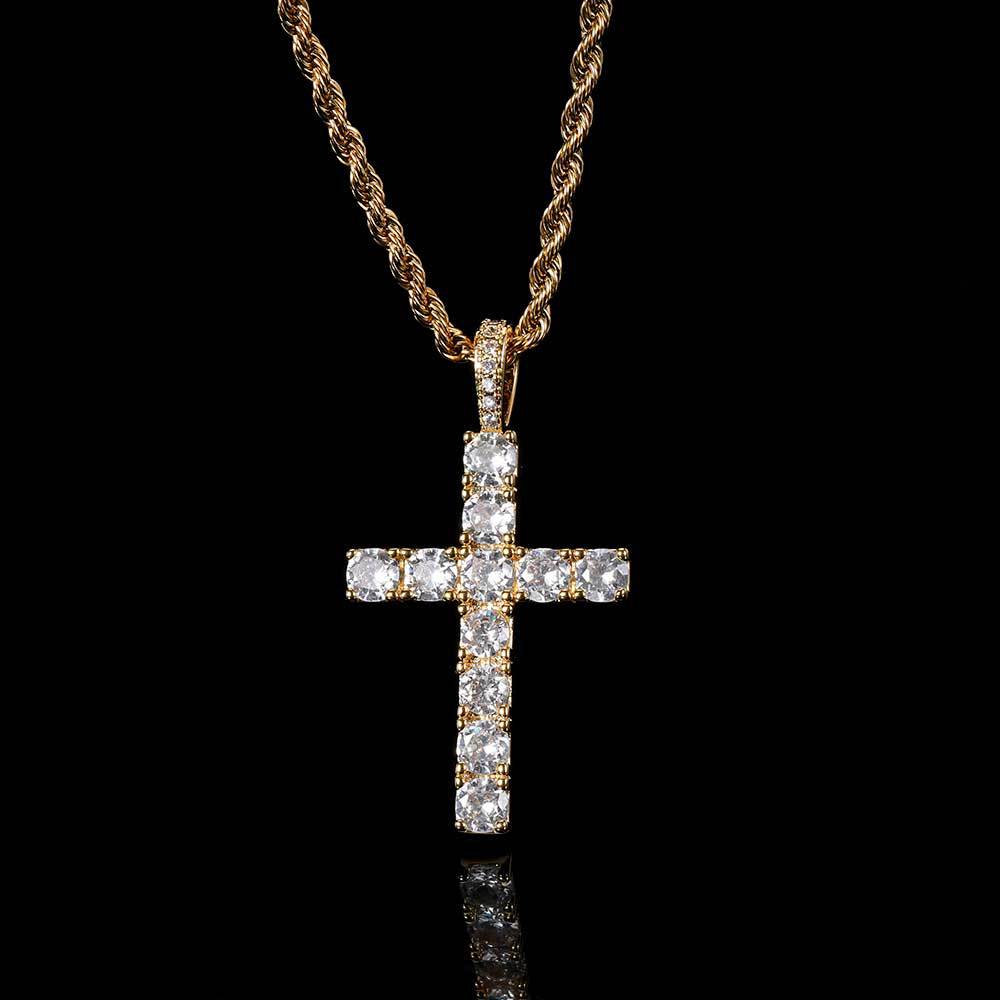 Collana Elegante Classica con Croce in Oro