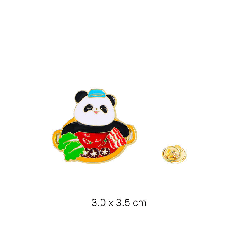 Panda Flower Brooch Cute Gift Badge Cartoon Brooches
