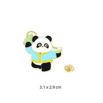 Panda Flower Brooch Cute Gift Badge Cartoon Brooches