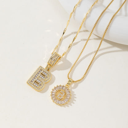 AISHA - Elegant 2-Pack Initial Pendant Necklaces
