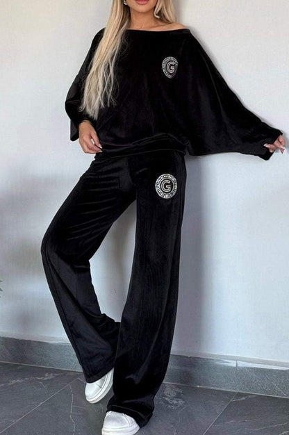 Elegant Loungewear-Sæt i Blødt Velour til Kvinder