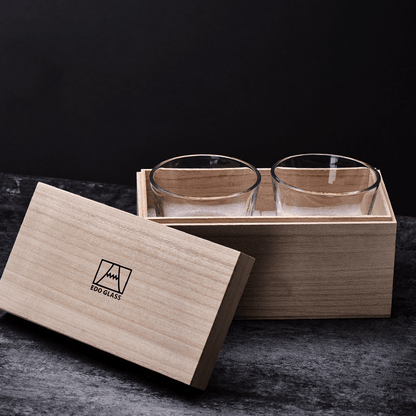 Whiskeyglas Edo Kiriko Handgemaakt Japans Kristal Set Houten Geschenkdoos Chamvin | Restfield