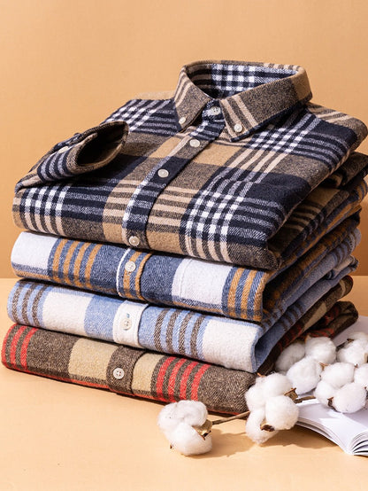 The Modern Gentleman’s Flannel Pattern Button Blouse