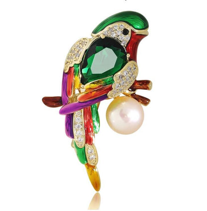 Luxury Fashion Animal Pearl Bird Collar Brooches