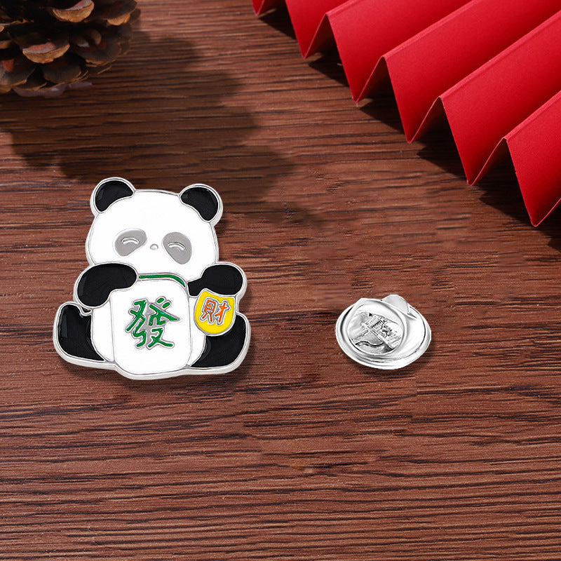 Panda Flower Brooch Cute Gift Badge Cartoon Brooches