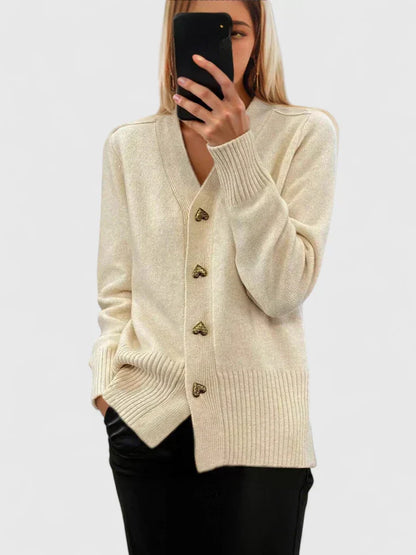 Elegant Cardigan — Button Details