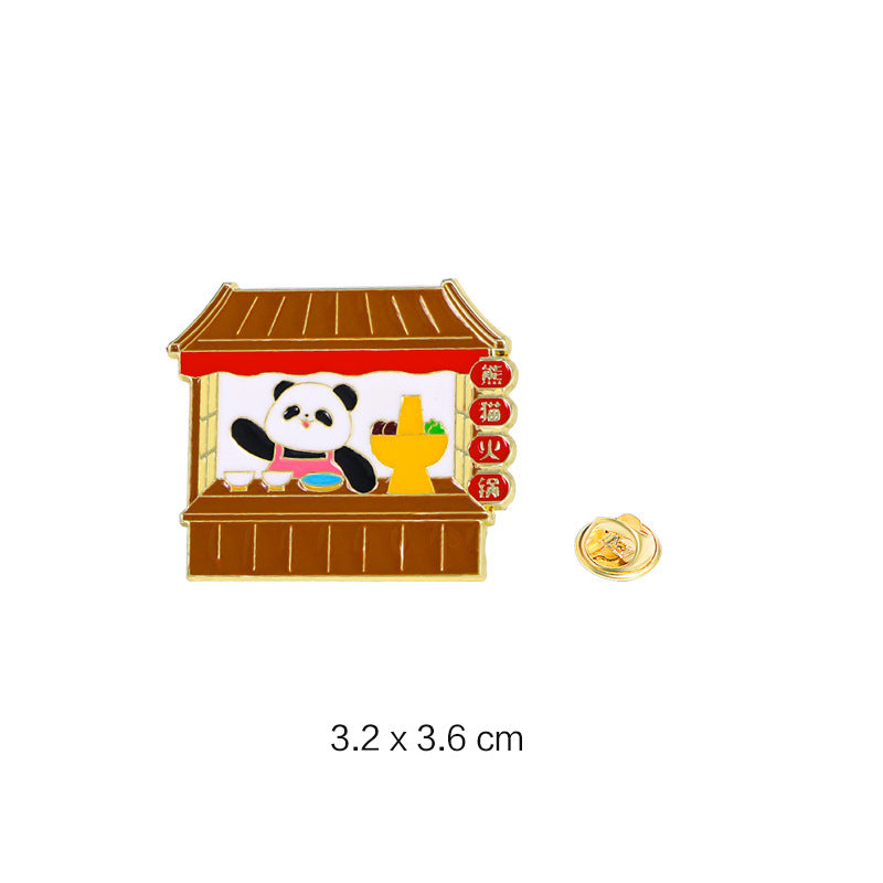 Panda Flower Brooch Cute Gift Badge Cartoon Brooches