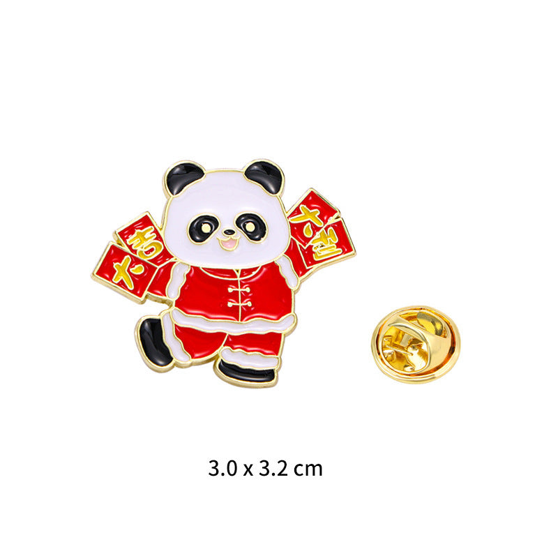 Panda Flower Brooch Cute Gift Badge Cartoon Brooches