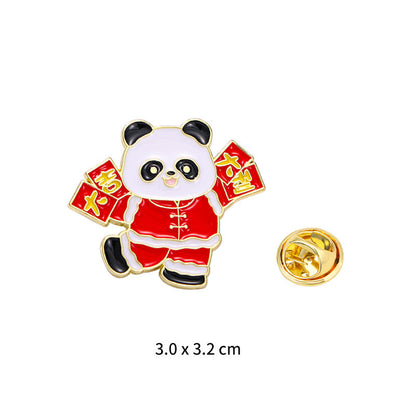 Panda Flower Brooch Cute Gift Badge Cartoon Brooches