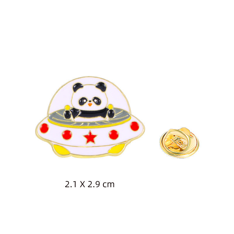 Panda Flower Brooch Cute Gift Badge Cartoon Brooches