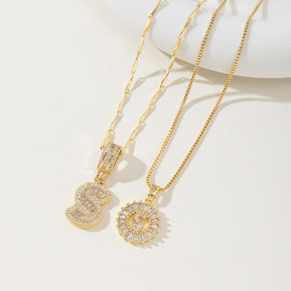 AISHA - Elegant 2-Pack Initial Pendant Necklaces