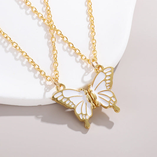 Friend Butterfly Best Friendship Magnetic Sweater Necklaces