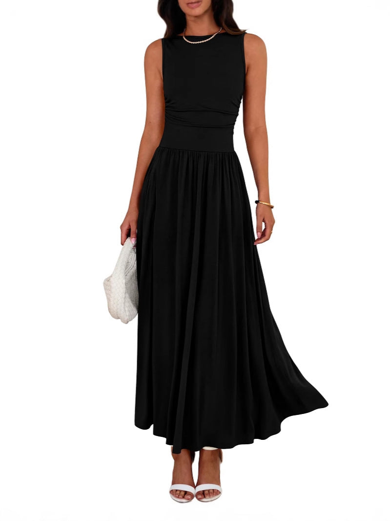 MEGAN™- Chic Sleeveless Ruched High-Waisted Maxi Dress
